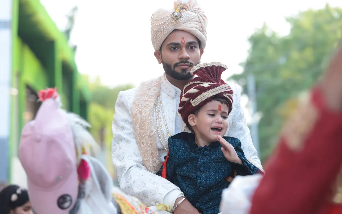 A family celebrating a marriage