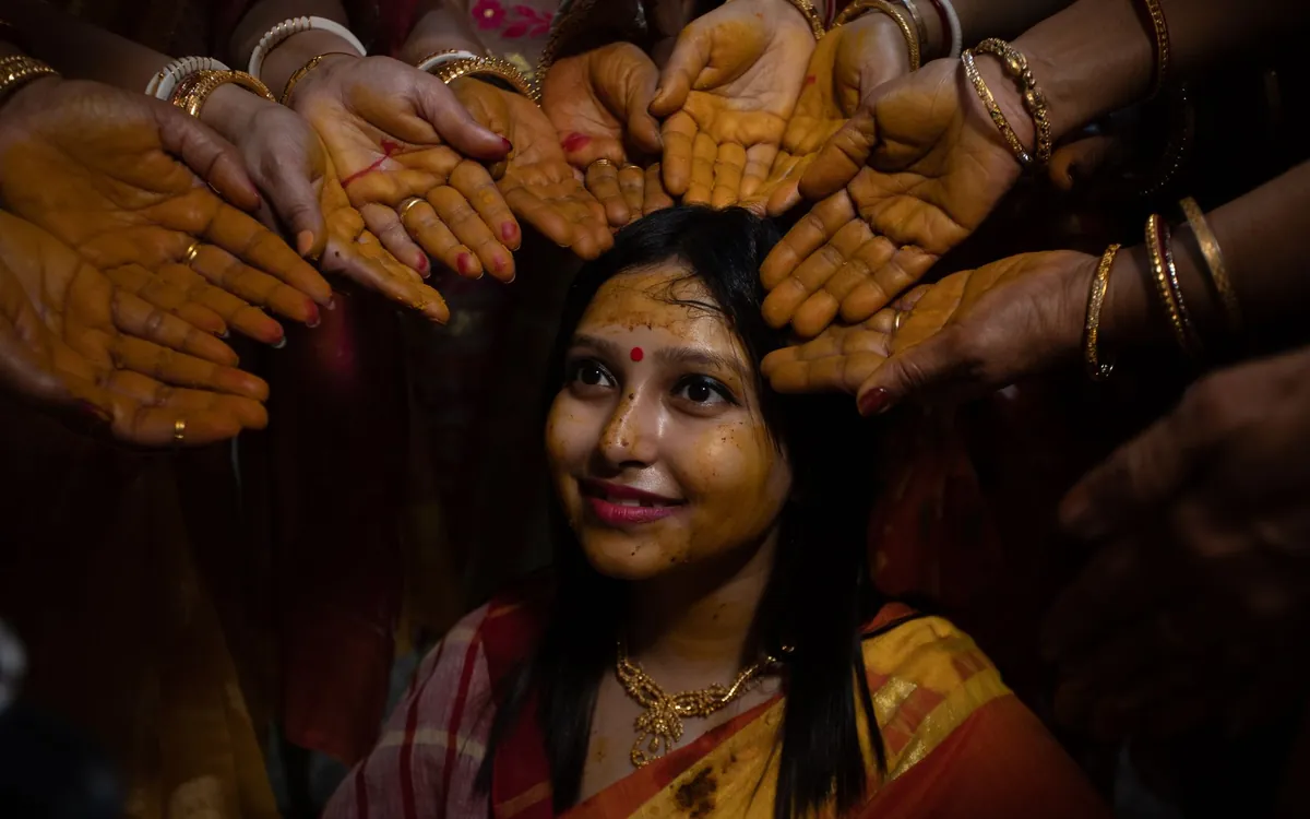 A joyful haldi ceremony