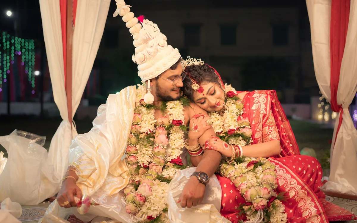 A bride wearing a mangalsutra