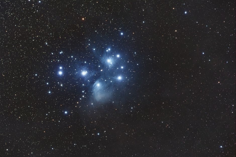 A star cluster in the night sky, echoing the 27 nakshatras of the zodiac